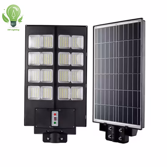Preço de atacado 100W 150W 200W 250W Produto externo ABS Painel alimentado por energia Lâmpada de inundação Sensor de movimento Road Outdoor Garden Wall LED All in One Solar Street Light