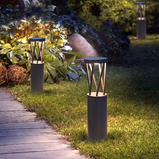 Luz de poste de jardim para entrada de automóveis, caminho de passagem, paisagem, lâmpada de gramado