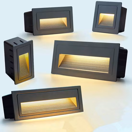 Luzes de degrau de alumínio 3W 85-265V embutidas na parede para exteriores