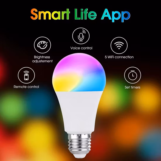 WiFi RGB Controle WiFi regulável Tuya Smart Amazon Alexa Tuya Smart Life Vintage Colorido 7W 9W 10W E26 Lâmpada LED