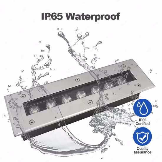Aço inoxidável IP65 Luminária de chão externa para paisagem Luminária de piso embutida para deck Retângulo Luminária de degrau de forro Luminária de subsolo