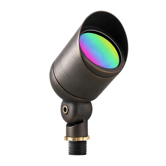 Iluminação de paisagem de latão 8 ~ 18 V RGB inteligente Spot Light Luminárias ao ar livre
